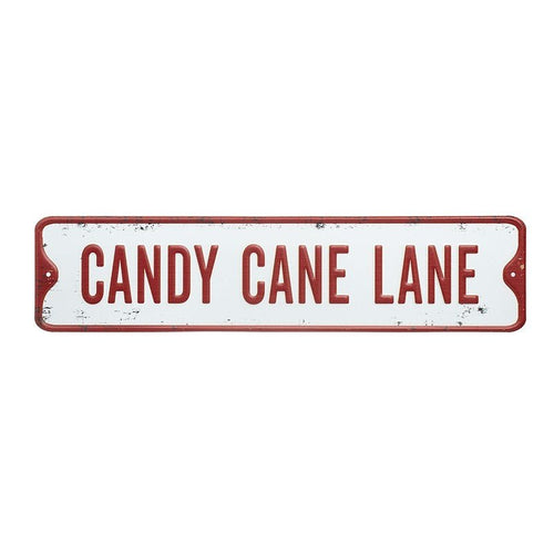 Candy Cane Lane Tin Sign - 35cm - The Christmas Imaginarium