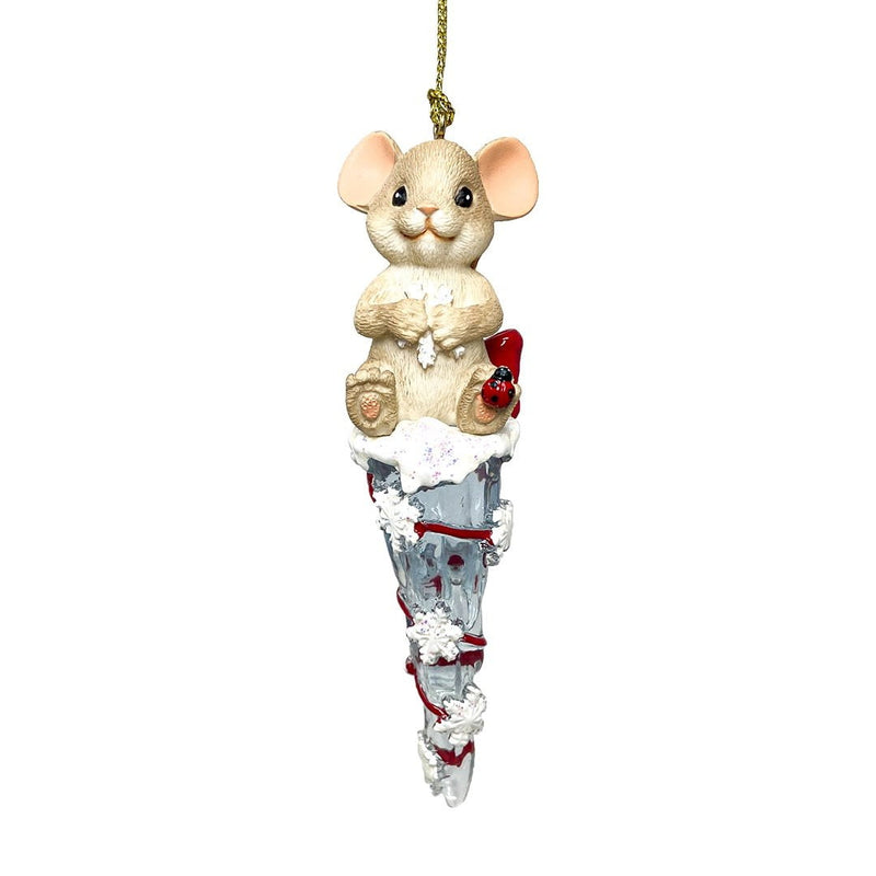 Charming Tails Mouse On Icicle Christmas Tree Decoration - The Christmas Imaginarium