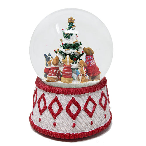 Christmas Dogs in Jumpers Snow Globe - The Christmas Imaginarium