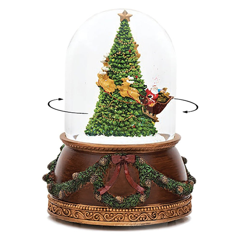 Christmas Snow Globe Santa and Sleigh Around Christmas Tree (Musical) - The Christmas Imaginarium