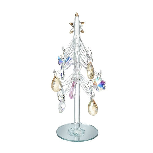 Decorated Glass Christmas Tree with Droplets -20cm - The Christmas Imaginarium
