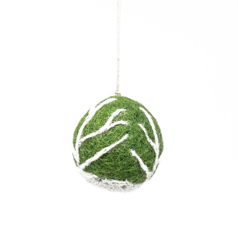 Felt Brussels Sprout Christmas Tree Decoration - The Christmas Imaginarium
