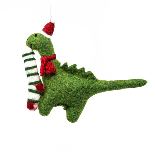 Felt Dinosaur Diplodocus Christmas Tree Decoration (14cm) - The Christmas Imaginarium
