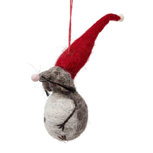 Felt Elf Mouse Christmas Tree Decoration - The Christmas Imaginarium