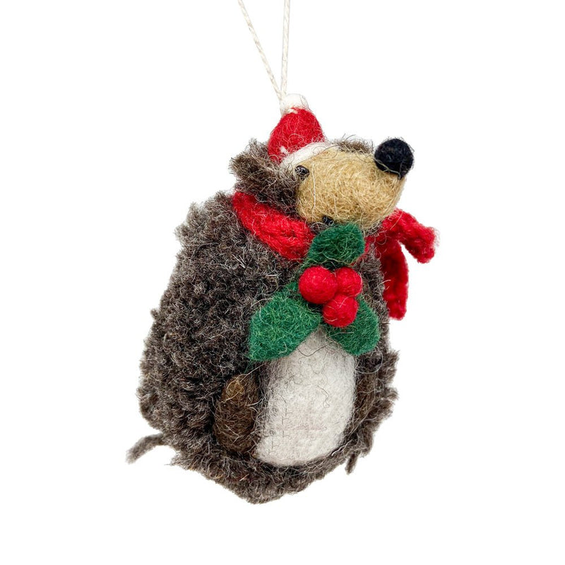 Felt Hedgehog Christmas Tree Decoration - The Christmas Imaginarium