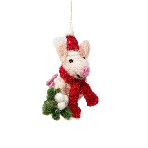 Felt Pig with Mistletoe - The Christmas Imaginarium