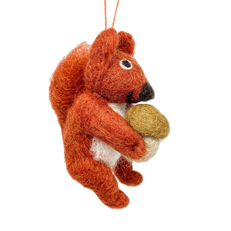 Felt Red Squirrel with Acorn - The Christmas Imaginarium