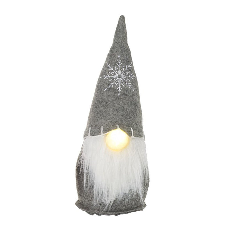 Felt Snowflake Tomte with Light Up Nose - Red or Grey - The Christmas Imaginarium