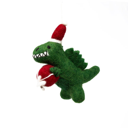 Felt T-Rex Dinosaur Christmas Tree Decoration - The Christmas Imaginarium