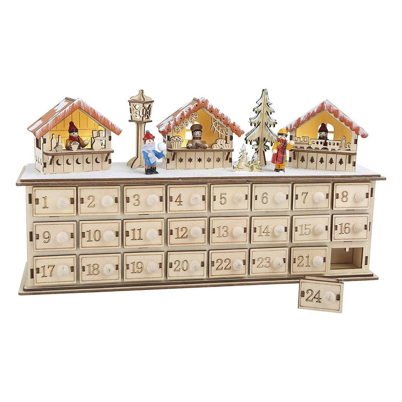 German Market Wooden Advent Calendar (Light Up) - The Christmas Imaginarium
