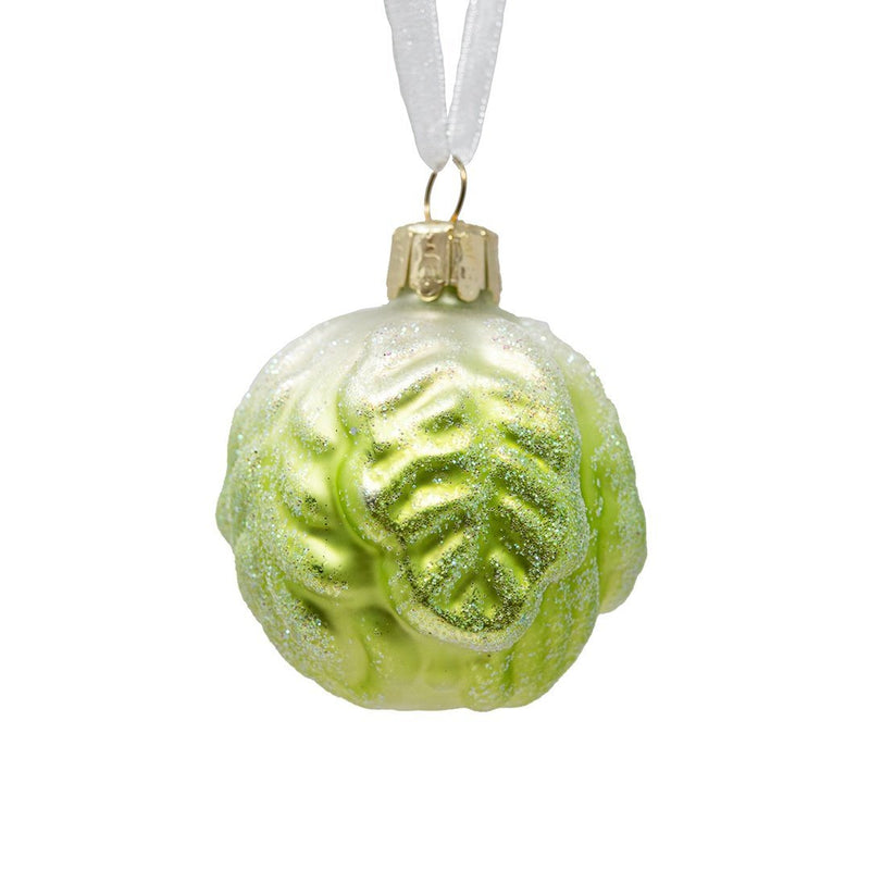 Glass Brussel Sprout Christmas Tree Decoration - The Christmas Imaginarium