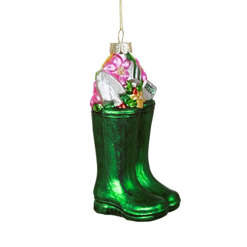 Glass Wellington Boots Christmas Tree Decoration - The Christmas Imaginarium