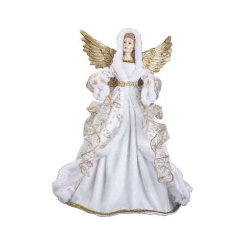 Gold and White Angel Christmas Tree topper - The Christmas Imaginarium