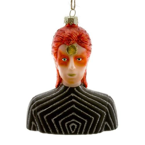 Iconic David Bowie Glass Christmas Tree Decoration - The Christmas Imaginarium