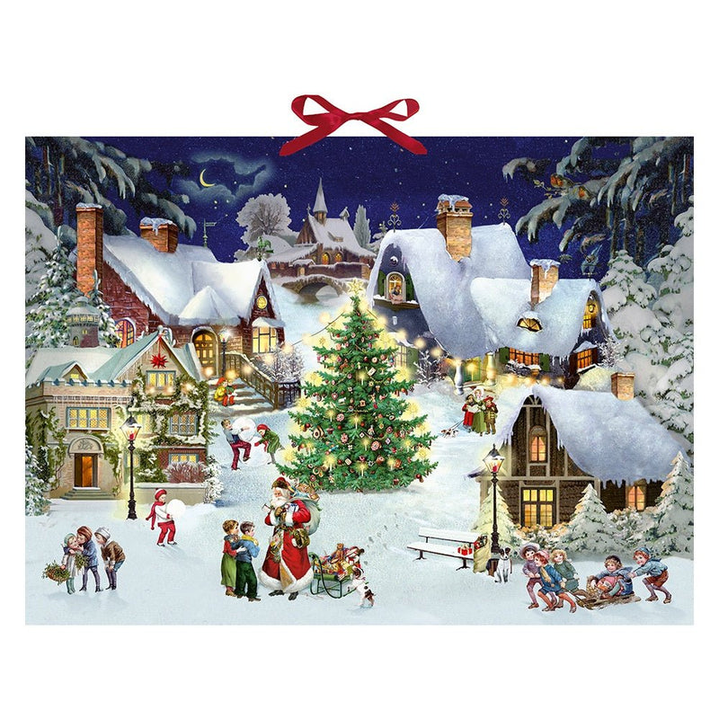 Large Village on the Hill Advent Calendar - 52cm - The Christmas Imaginarium