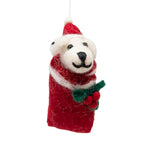 Little Felt Dog in Sleeping Bag Christmas Tree Decoration (Choice of 6) - The Christmas Imaginarium
