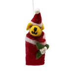 Little Felt Dog in Sleeping Bag Christmas Tree Decoration (Choice of 6) - The Christmas Imaginarium