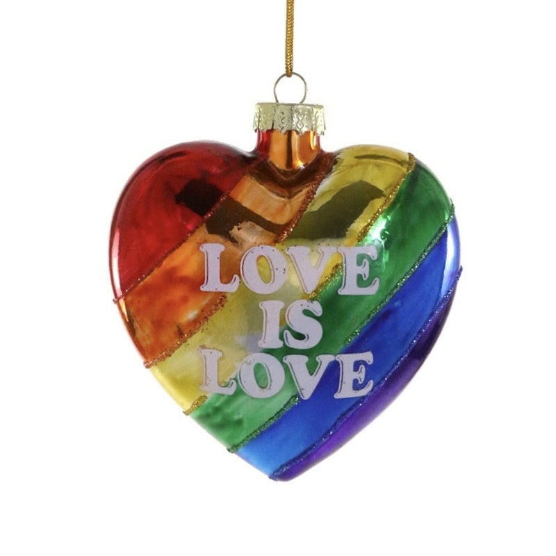 Love Is Love Pride Glass Christmas Tree Decoration - The Christmas Imaginarium