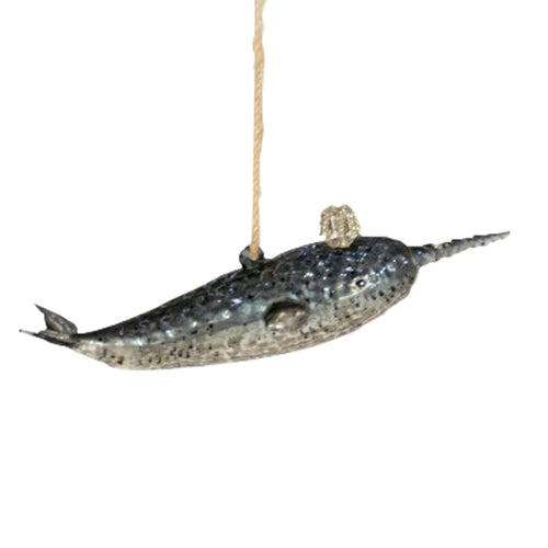 Magical Victorian Narwhal Glass Christmas Tree Decoration - The Christmas Imaginarium