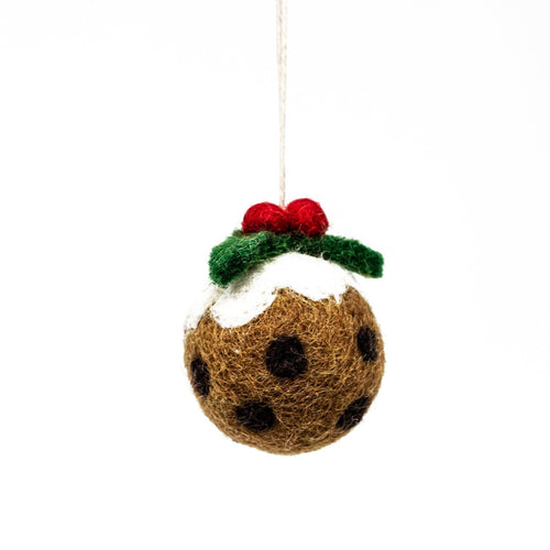 Mini Felt Christmas Pudding Tree Decoration - The Christmas Imaginarium