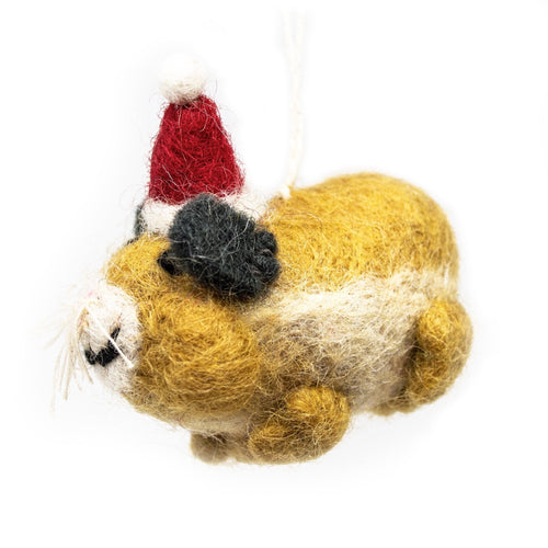 Mini Felt Hamster Christmas Tree Decoration - The Christmas Imaginarium