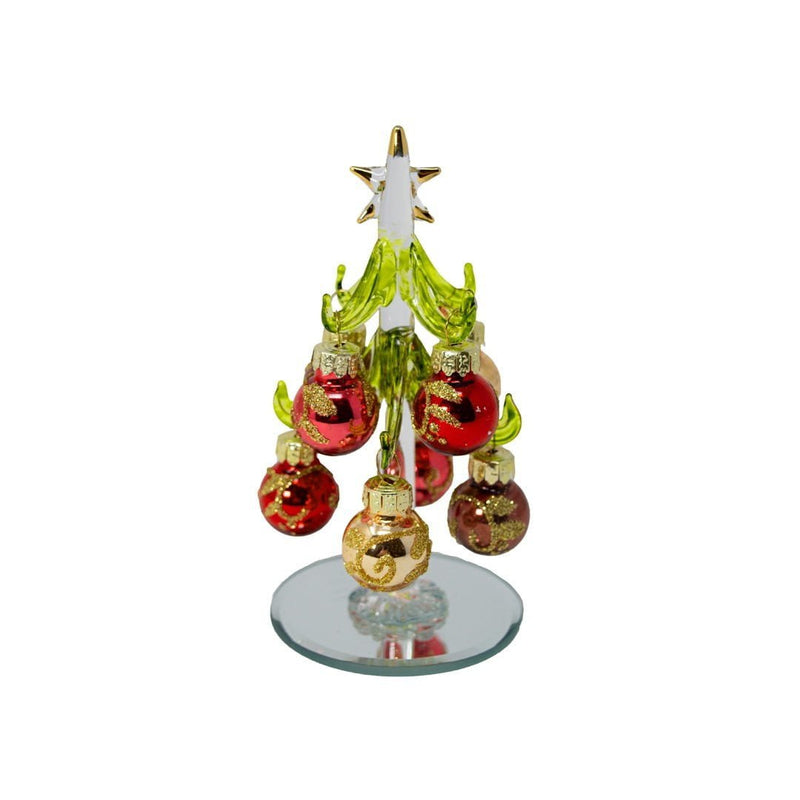 Mini Glass Christmas Tree with Baubles - The Christmas Imaginarium