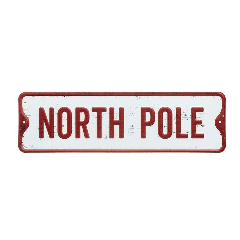 North Pole Tin Sign - 28cm - The Christmas Imaginarium