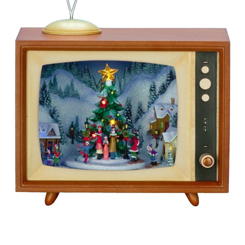 Retro Musical Moving Christmas Carol Singers Television Decoration 21.5cm - The Christmas Imaginarium