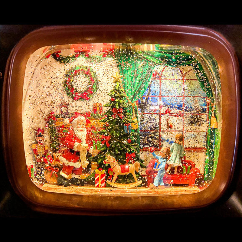 Santa and Children Light Up / Musical / Water Spinner TV Decoration - The Christmas Imaginarium