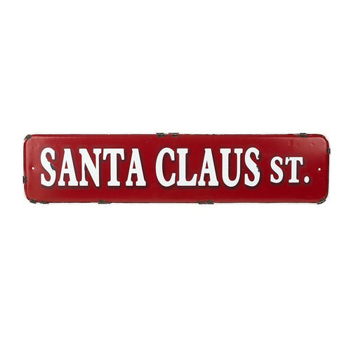 Santa Claus Street Tin Sign - 56cm - The Christmas Imaginarium