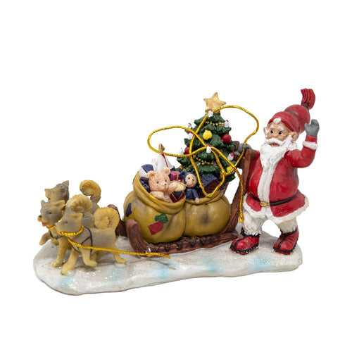Santa Elf on Sleigh Pulled by Huskies - The Christmas Imaginarium