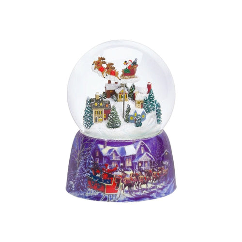 Santa, Sleigh and Reindeer Snow Globe - The Christmas Imaginarium