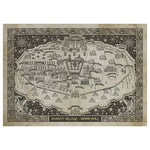 Santa's Village Map Gold Foiled Heavyweight Art Print (A3 42cm x 29.7cm) - The Christmas Imaginarium