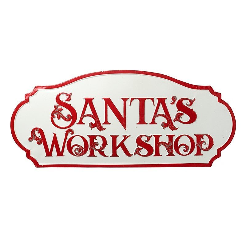 Santa's Workshop Tin Sign - 76cm - The Christmas Imaginarium
