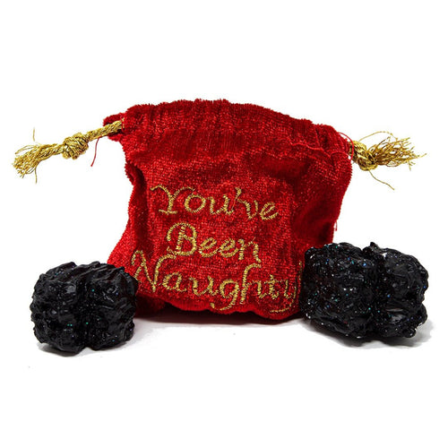 Velvet Bag of "You've Been Naughty" Coal - The Christmas Imaginarium