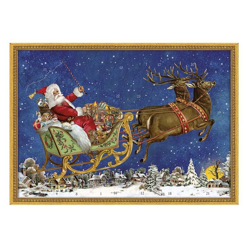 Victorian Santa In Sleigh Advent Calendar A4 - The Christmas Imaginarium