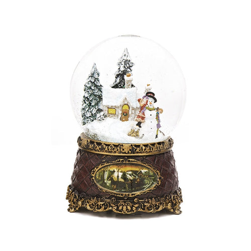 Victorian Snowman and Children Christmas Snow Globe (Musical) - The Christmas Imaginarium